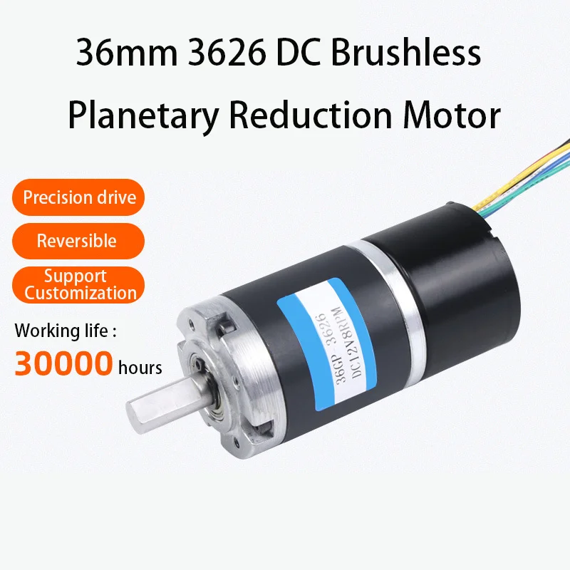 100KG 36MM 3626 12/24V 30000 uur miniatuur groot koppel snelheidsregelmotor Borstelloze DC Reductie Planetaire Reductiemotor MAX
