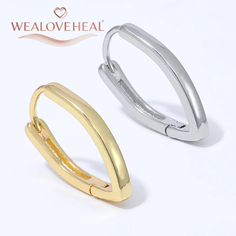 V-förmige geometrische Creolen für Damen, 18K vergoldete Huggie-Ohrringe, minimalistische Statement-Ohrringe für den Alltag und Partys – Detail 16