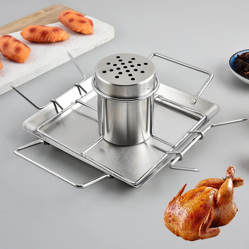 

430 Stainless Steel Chicken Turkey Roaster Foldable BBQ Grill Pan Factory Direct Outdoor Cooking Commercial Grade