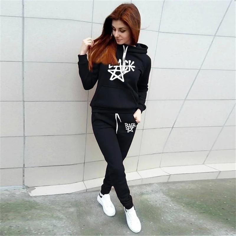 New fashion sportswear fashion outdoor two-piece hoodie + pants suit men\'s popular jogging sports suit
