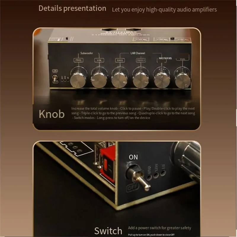 B27B TPA3223 Bluetooth 2,1 canales placa amplificadora de sonido Digital 200Wx2 + 400W módulo de Audio de subwoofer de alta potencia