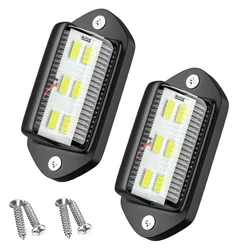 Car License Plate Light 6LED Car Signal Light for Car Truck SUV Trailer Tag Ladder Light White Bulb 12-24V