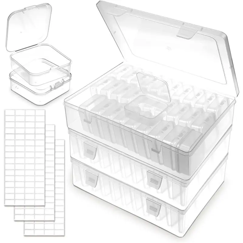 

Контейнер для хранения бусин, 90 шт., мини-органайзер для бусин, пластиковые коробочки для бусин для изготовления украшений, поделок, браслетов, бисероплетения