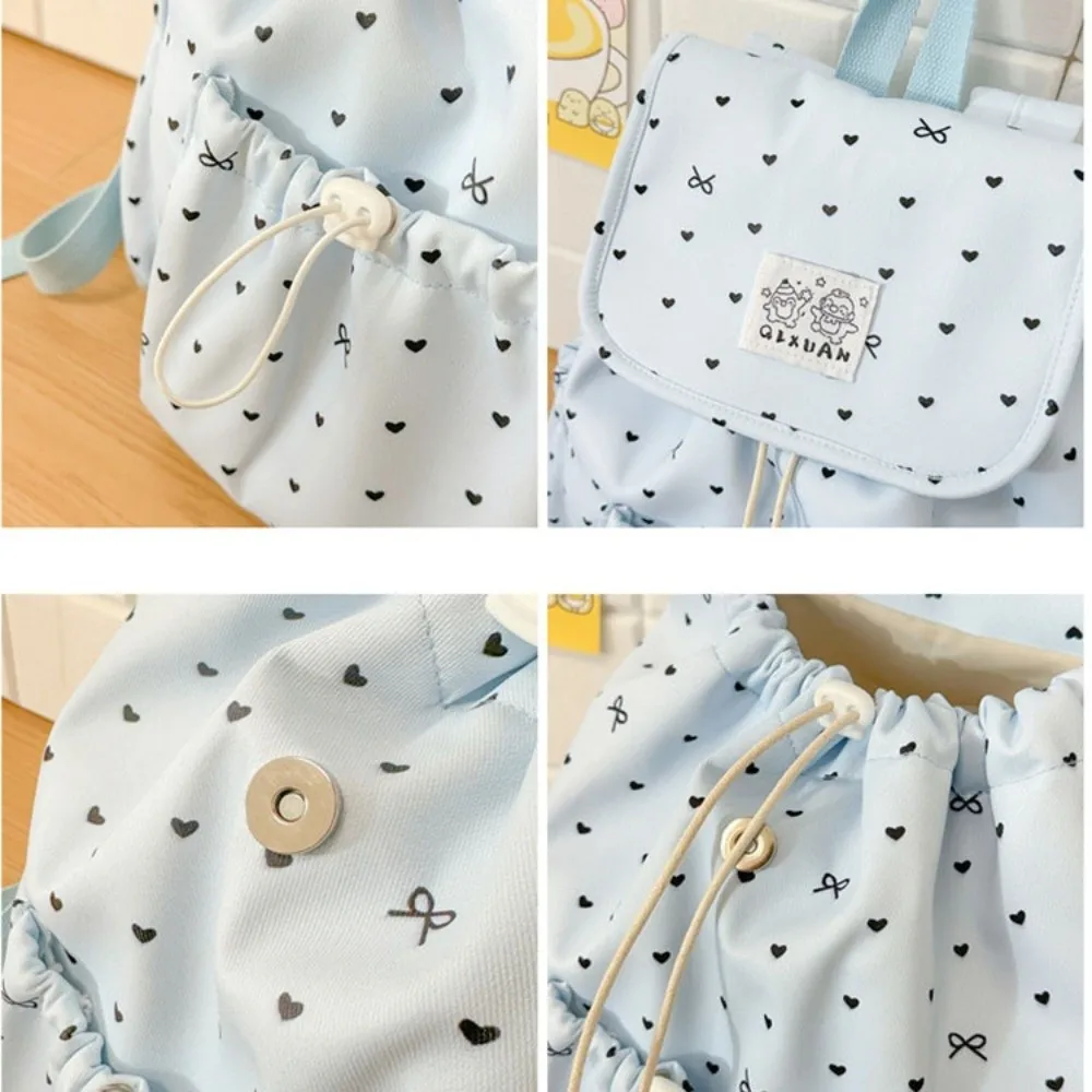 Lightweight Drawstring Backpack Large Capacity College Style Nylon Backpack Cloth Korean Style Students School Bag