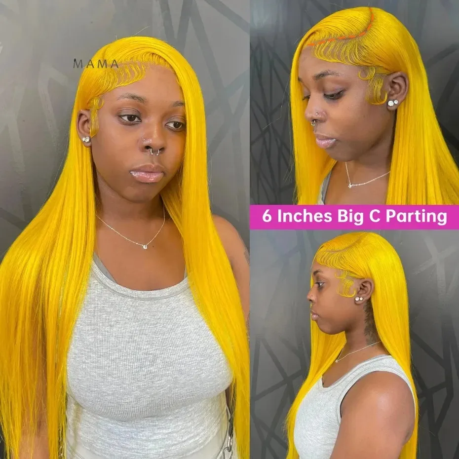 شعر مستعار أصفر 13x4 عظم مستقيم الدانتيل شعر مستعار أمامي الاصطناعية قبل قطعها غلويليس HD شعر مستعار دانتيل للنساء جاهز لارتداء حفلة تأثيري