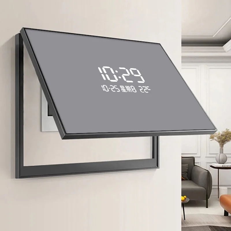 Digital clock solid color simple restaurant distribution box occlusion box human body induction wall clock