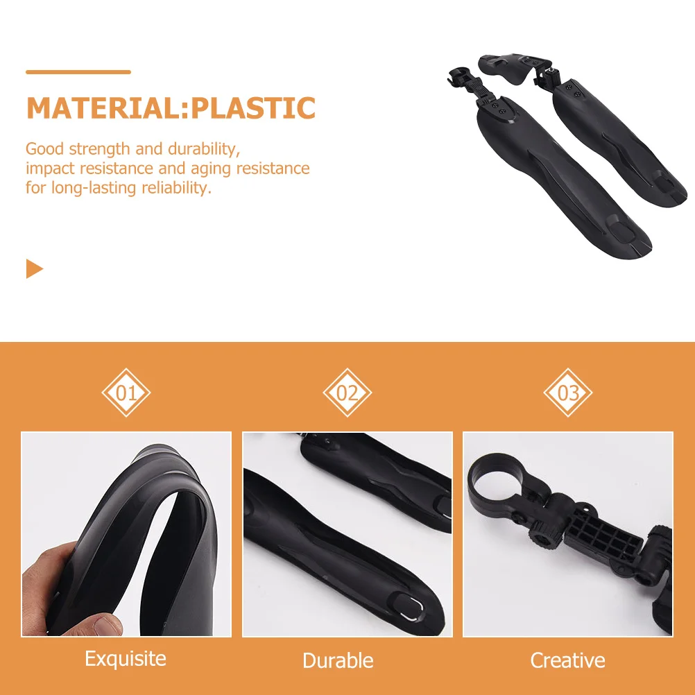 

2Pcs Bike Mudguards Professional Durable Front Rear Mudguard Set for Mountain Road Bikes Mud Guard Accessories