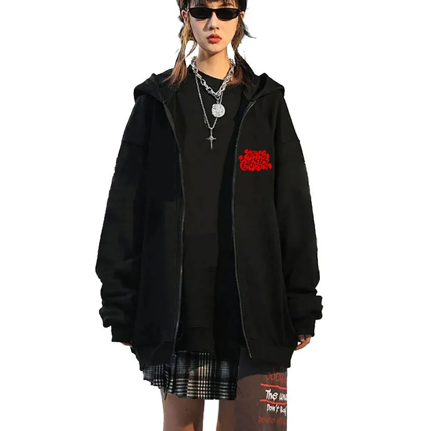 

Rapper Nina Chuba Glas Tour 2025 Zipper Hoodie Men Women Hip Hop Fashion Oversized Zip Up Jacket Unisex Casual Fleece Hoodies