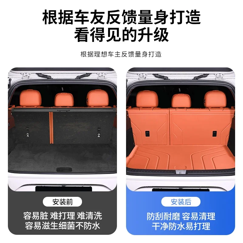 Suitable for ideal L6 trunk pad TPE tailbox second row seat rear buckle backrest pad Auto accessories