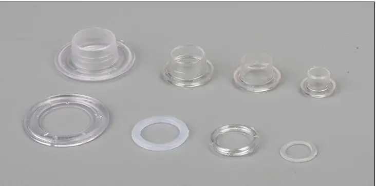 100 Set Kunststoff Tülle Ösen mit Unter leg scheiben Sortiment Kit, Loch selbst tragende Öse für Perlen kerne, Stoff, Vorhang – Detail 5