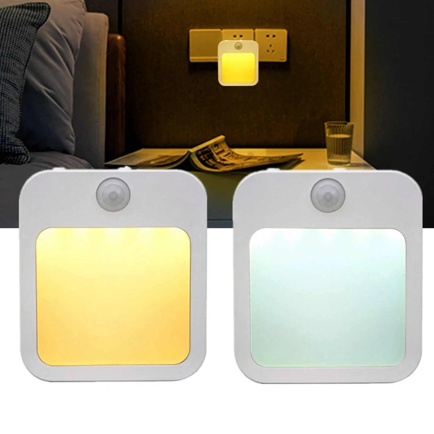 Dimmable Wireless EU Plug-In Night Light with Motion Sensor - Ideal for Baby Bedroom and Corridor - Great Addition to Bedside Ca