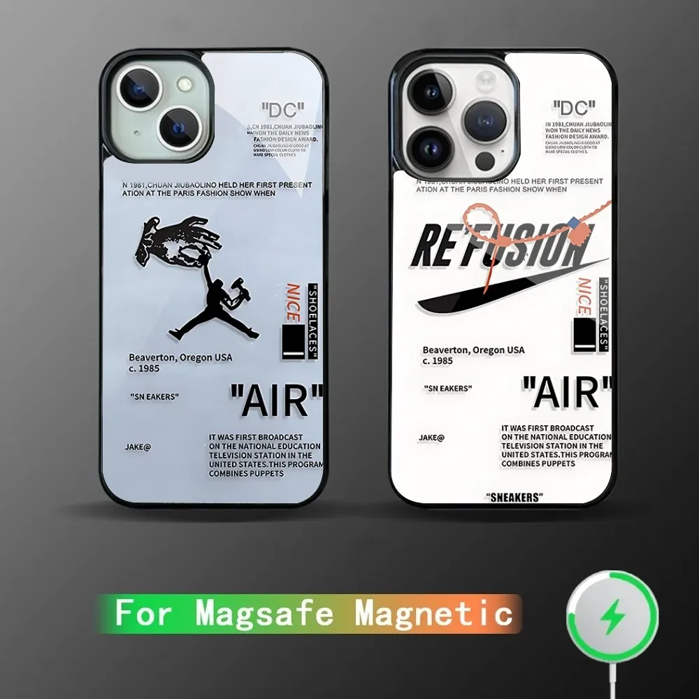 Sports logo Phone Case Strong Magnetic For IPhone 15 14 13 Pro Max 11 12 Mini Alex Mirror For Magsafe Wireless Charging Cover