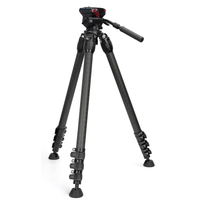 Professional Video Carbon Fiber Video Camera Tripod With 75mm Ball Bowl