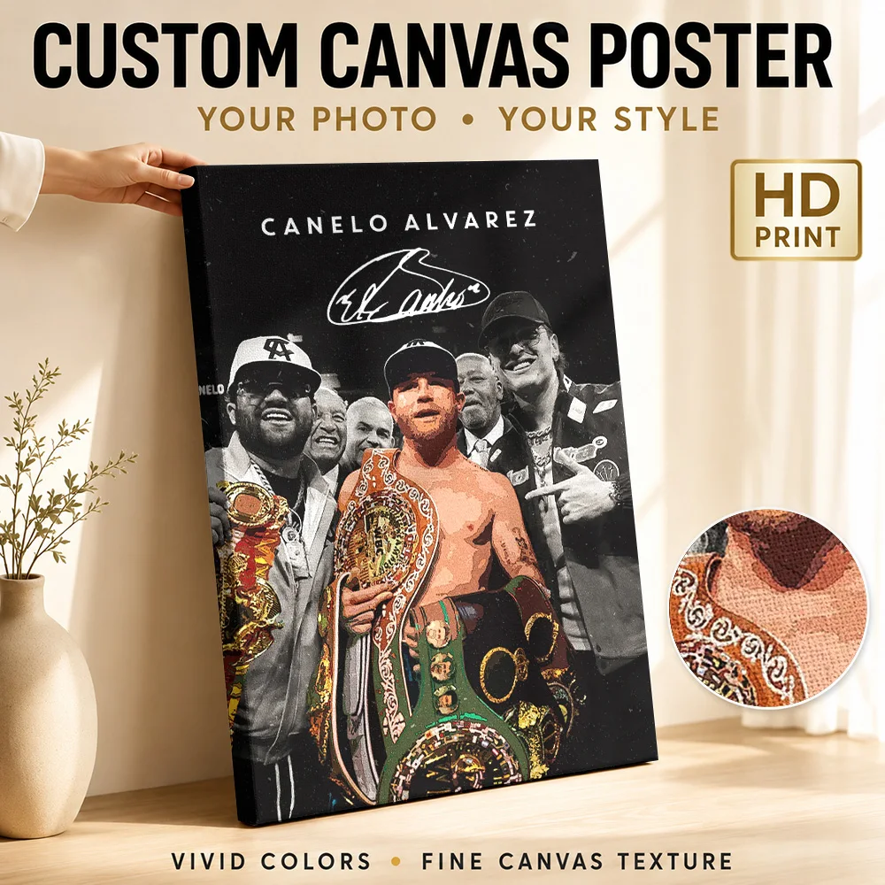 Canelo Alvarez Framed Canvas Poster Personalized Modern Aesthetic Wall Art for Dining Room Home Decoration Gift for Collectors