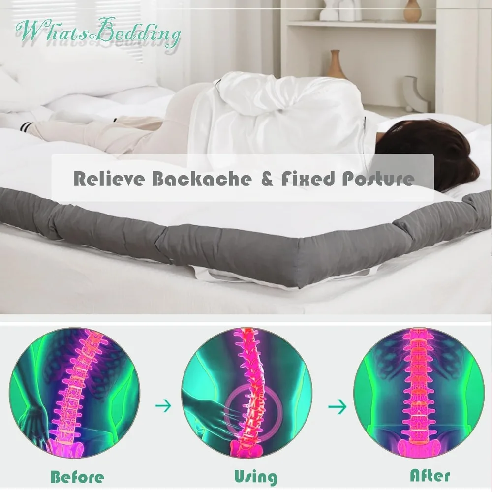 مرتبة من إسفنج الذاكرة من whatsbedding، مقاس كوين، مملوءة من رغوة الذاكرة، وسادة علوية منفوشة وناعمة للتدفئة، بوتو مضاد للانزلاق #5