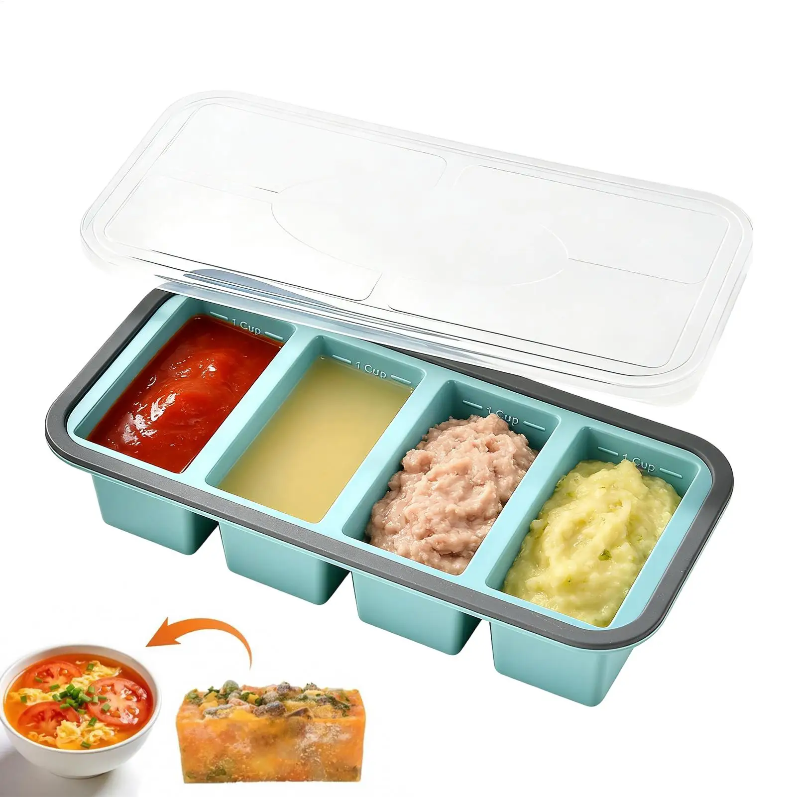 Silicone Freezer Tray Mold wit - огляд і ціна Meal Prep Chia Pudding
