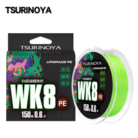 TSURINOYA 150M 8 Strand PE Fishing Line WK8 Long Casting 8 Weaves Braided Saltwater Smooth Multifilament Line 14-50LB Wire Carp