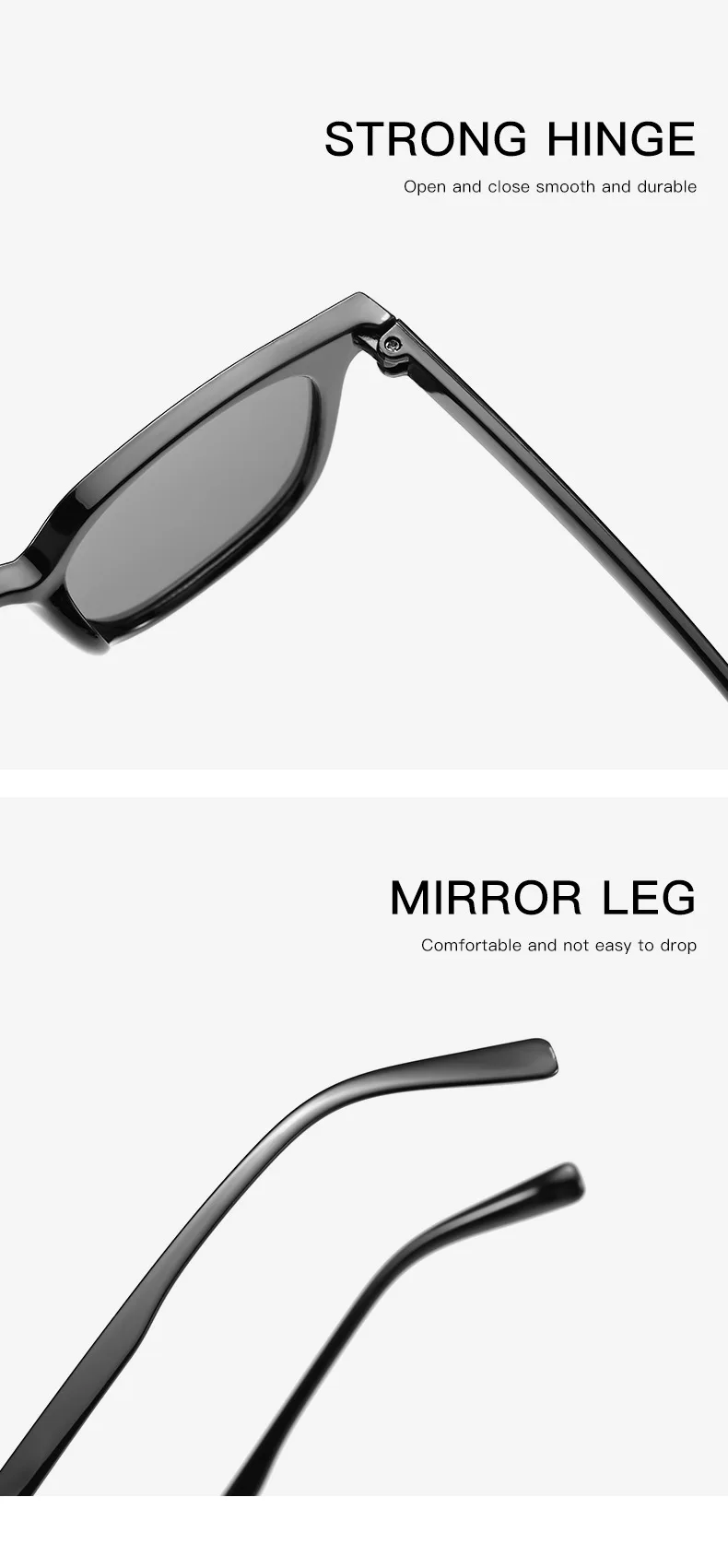 Neue Vintage-Sonnenbrille mit quadratischem Rahmen für Damen und Herren, Markendesigner, schwarz, Anti-Bulue-Brille – Detail 7