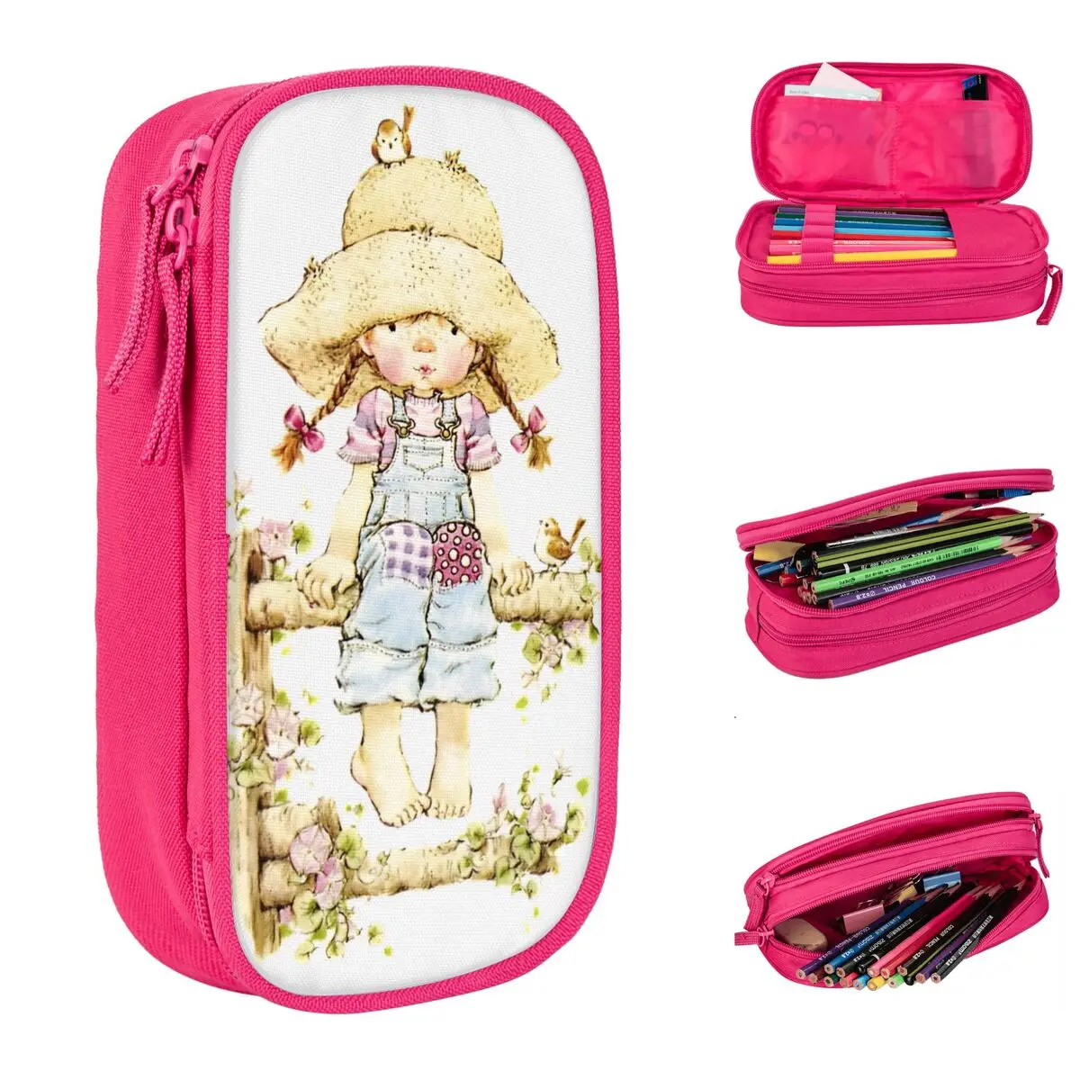 Sarah Kay Sitting On A Fence With Birds Pencil Cases Pencilcases Pen Student Large Storage Bags School Supplies Gift Stationery