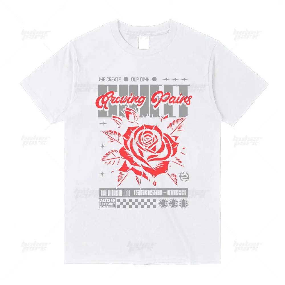 Red rose Graphic simple print Summer Casual O-Neck Short Sleeve Versatile Women's Tops Vintage Nostalgia Classic T-shirt