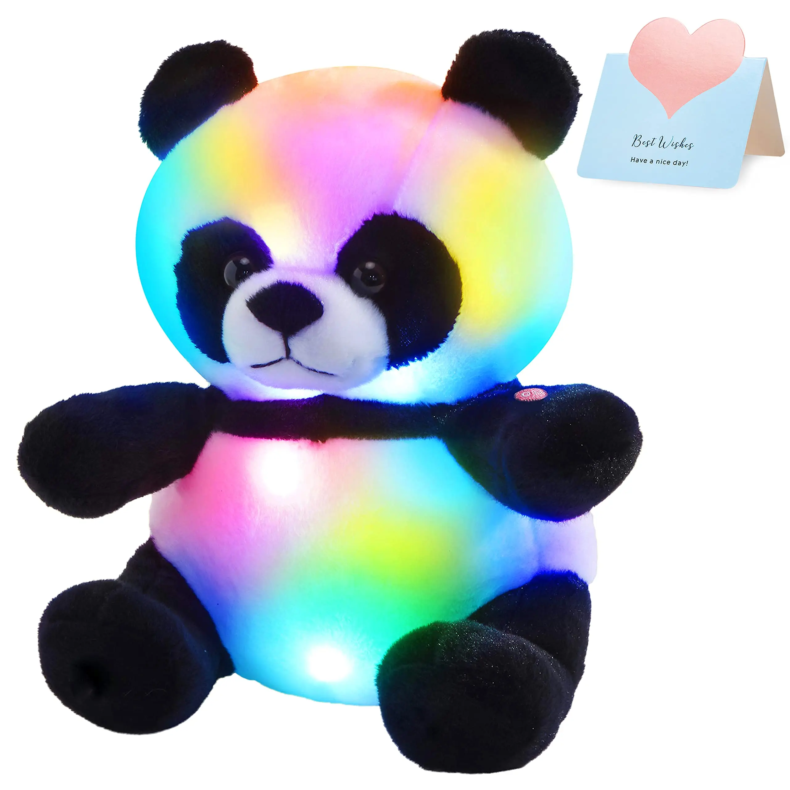 LED Panda Peluche Glow Soft Bear Peluche Illuminano al buio Compagno di famiglia con luci notturne Regalo per bambini Natale