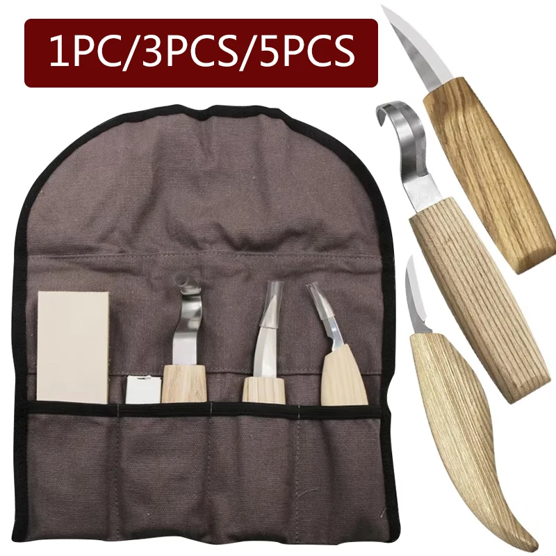 

Woodworking Cutter Wood Carving Knife Chisel Woodcarving CutterHand Tool Set High Strength Hooked Whittling Cutter Doersupp