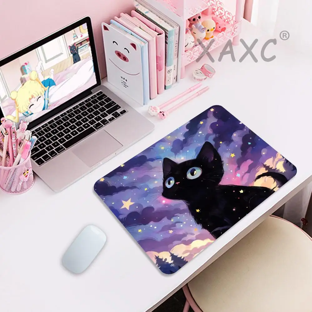 

Cute Starry Sky Cat mousepad Office Computer Small teclado mouse pad Table Big Keyboard Desk mat Laptop Nonslip Cushion GamingMa