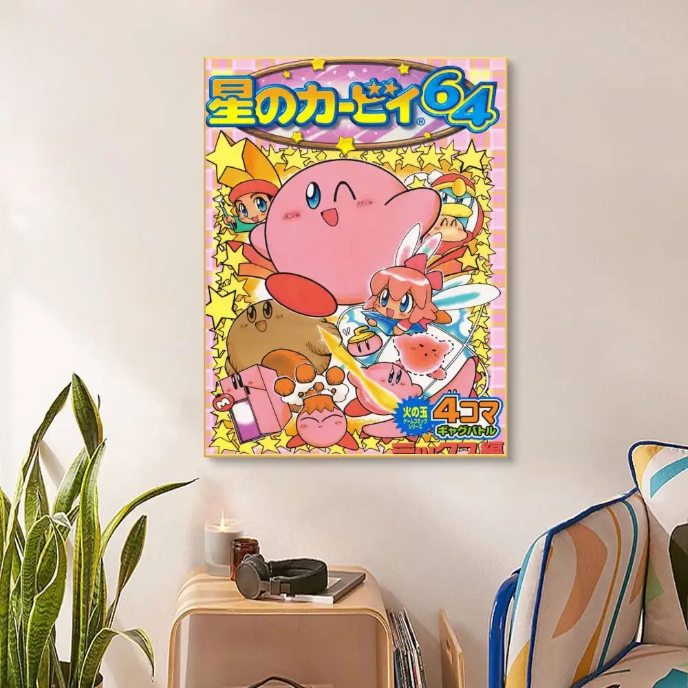 Cartoon Cute K-Kirby Poster Poster Paper Print Home Living Room Bedroom Entrance Bar Restaurant Cafe Art Painting Decoration