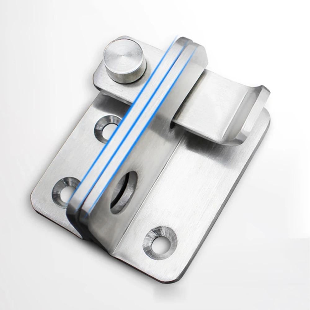 Free Punching Wardrobe Door Bolt Latch Drawer Lock Safety Stainless Steel Waterproof Anti-violence Door Bolt Left / Right