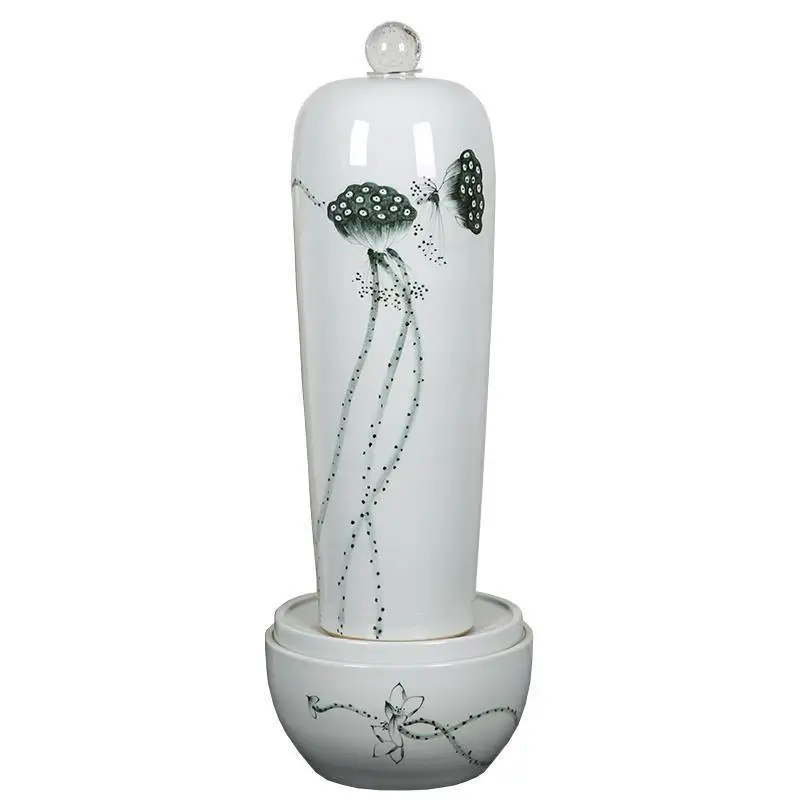 

Ceramic water fountain humidifier living room ornament lucky office floor decoration