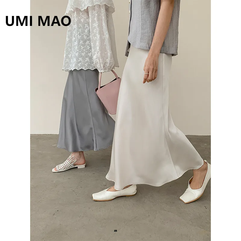 

UMI MAO Skirt Alternative Fashion Summer Commuting Polyester High-End Slim A-Line Draped Skirt For Women