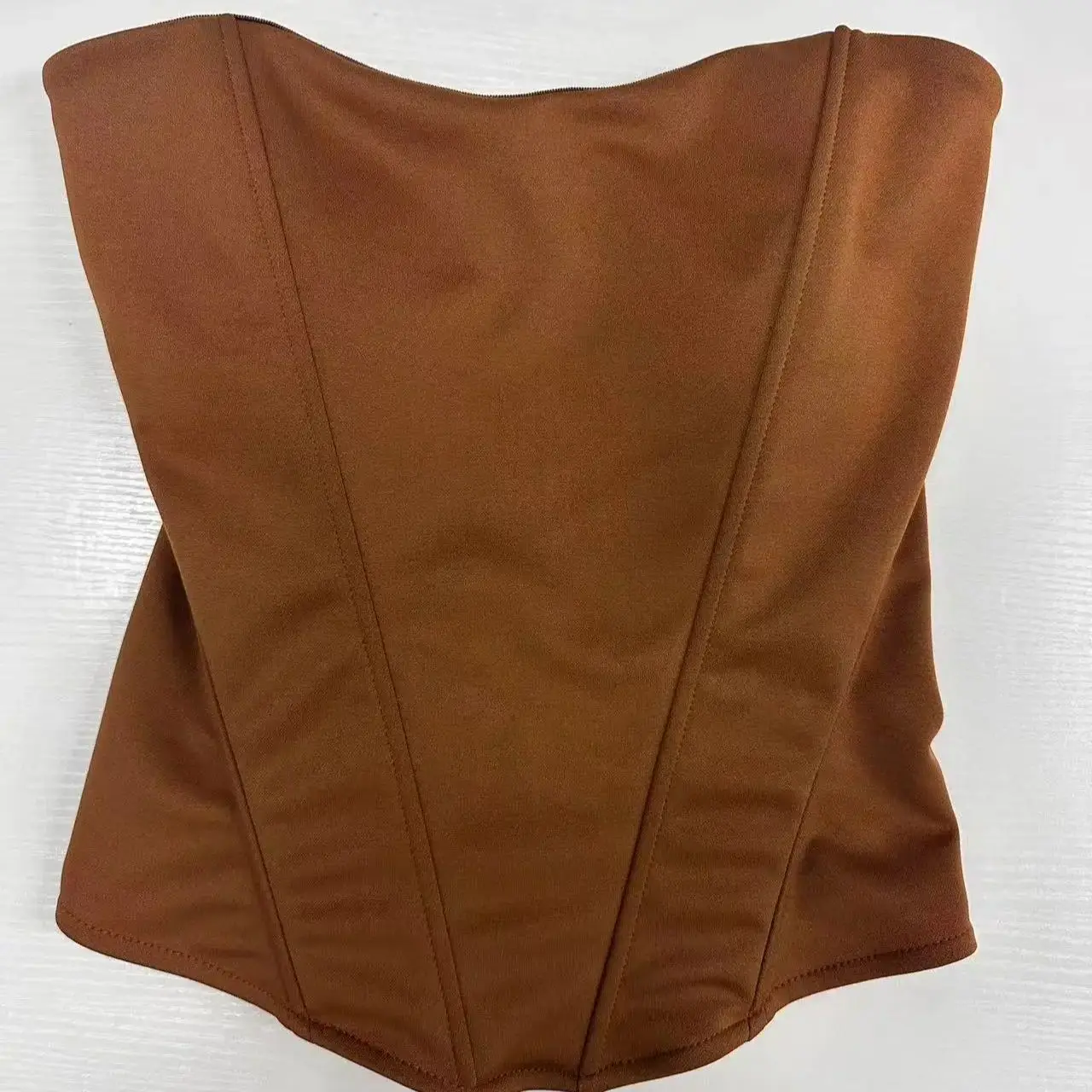 Y2K Corset Strapless Crop Tops Back Zipper Women Shapewear Sleeveless Cami 2000s Summer Aesthetic Fairycore Tank Top Casual Vest