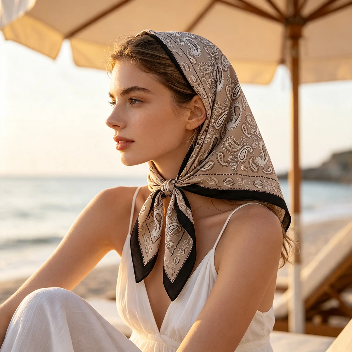Luxury 70x70cm Cashew Square S - Ascot Neck Scarf review and price