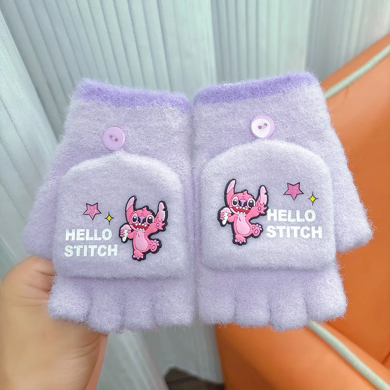 Cute Stitch Kids's Gloves Winter Warm Cartoon Stretch Knit Mittens Touch Screen Girl Boy Glove 5-8 Years kids Birthday Gifts - Image 4