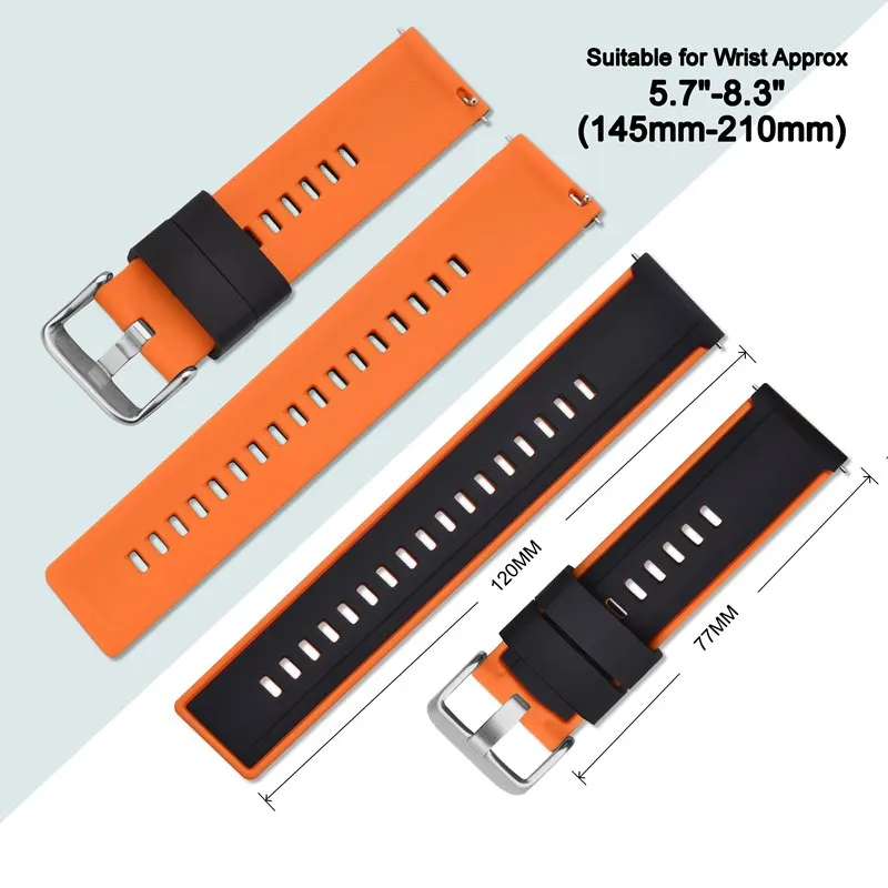 ANNEFIT Silicone Watch Bands 18mm 20mm 22mm Quick Release Soft Sport Watchband Wristband Replacement Bracelet