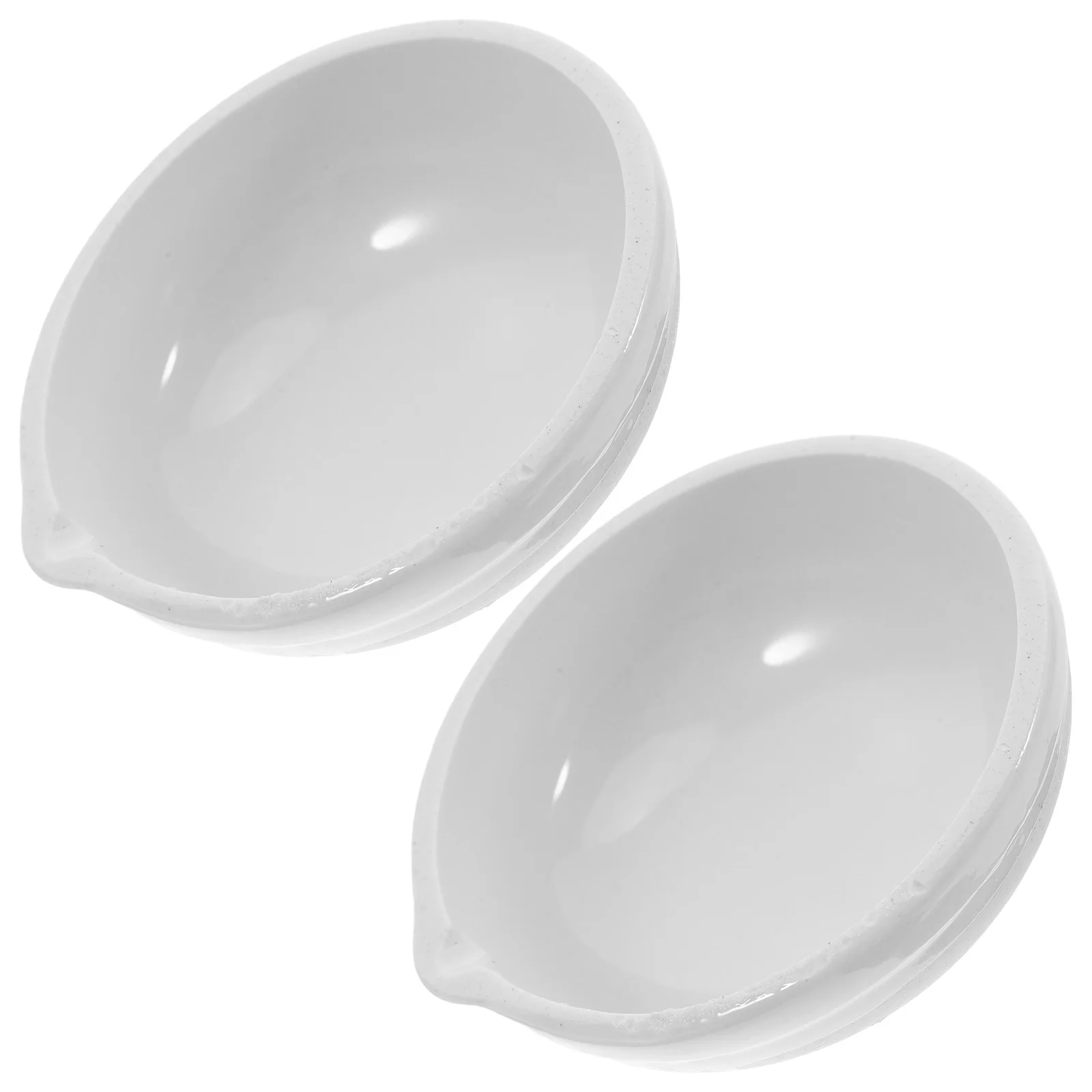 

2Pcs Ceramic Evaporating Basin 100mm Flat Bottom Heat Resistant Laboratory Mixing Dish Bowl Porcelain Lab Accessories