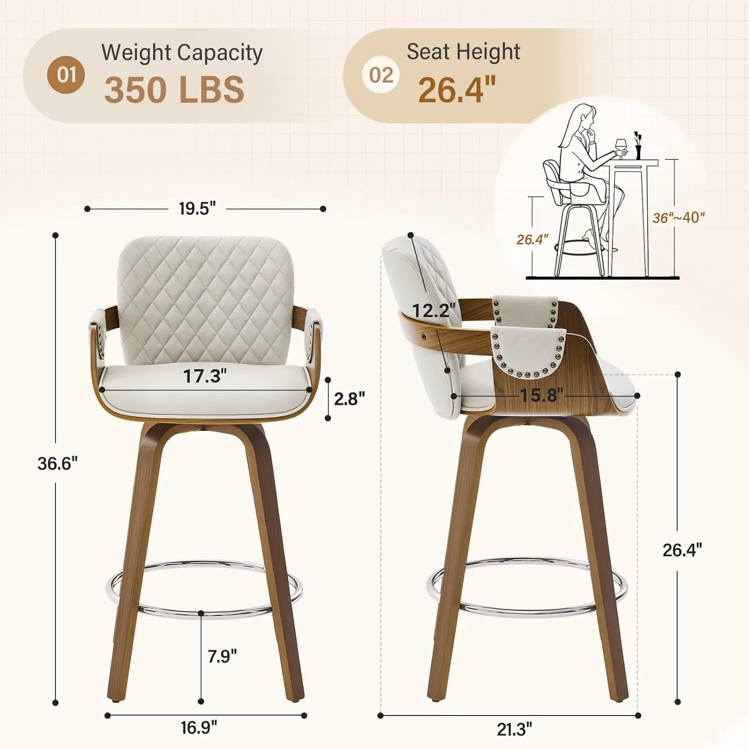 Thumbnail 2 - #13 Trending Swivel Bar Stools Right Now