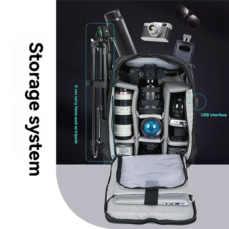 【مخزون محدود!】حقيبة كاميرا كتف SLR متعددة الوظائف حقيبة ظهر للكاميرا مقاومة للماء حقيبة كاميرا خارجية مقاومة للماء ومضادة للسرقة