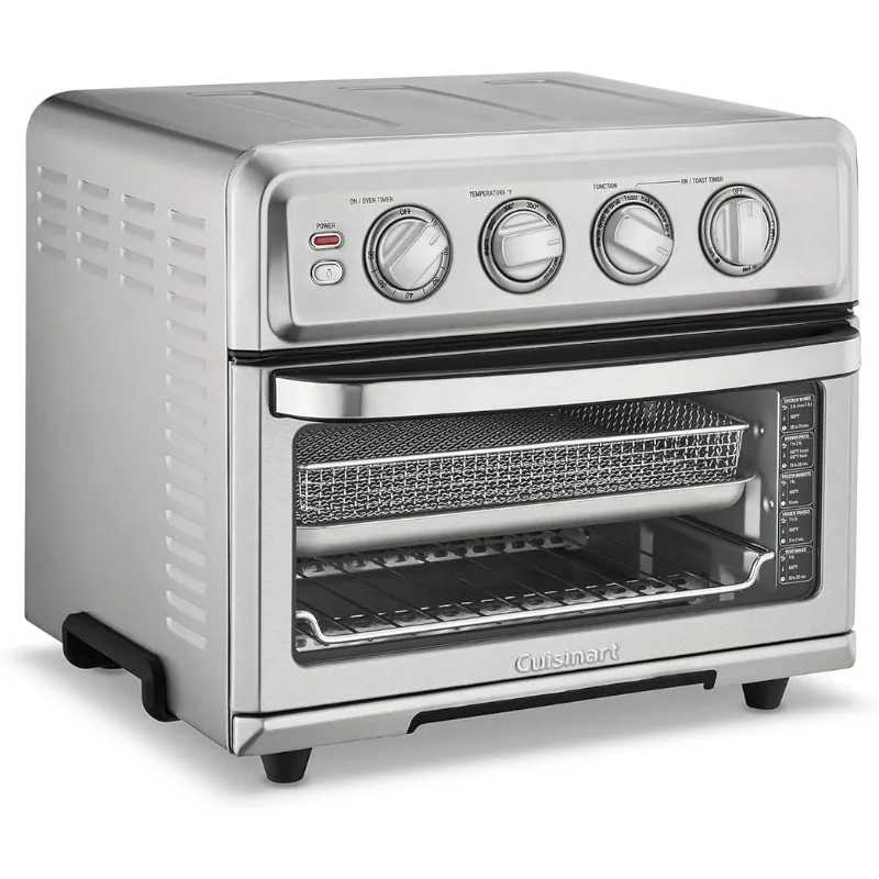 Cuisinart Air Fryer + Convection Toaster Oven, 8-1 Oven with Bake, Grill, Broil & Warm Options, Stainless Steel, TOA-70