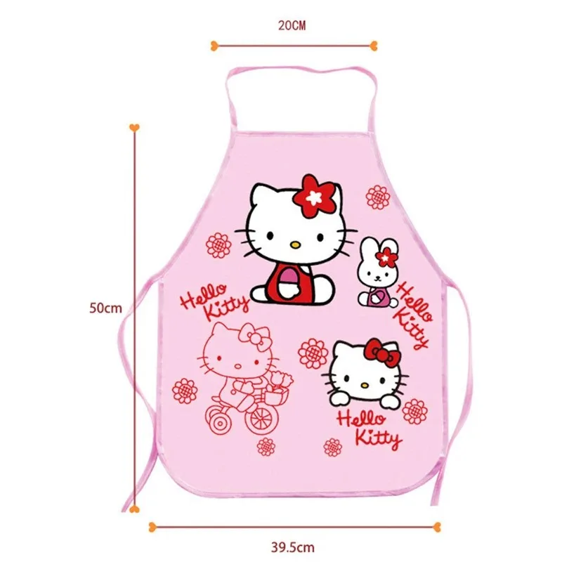 어린이 앞치마 슬리브 귀여운 만화 애니메이션 캐릭터 KT 고양이 핑크 아기 식사복 방수 방오 세척 용이 어린이 선물