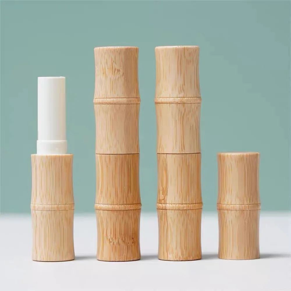 

50Pcs Empty Natural Bamboo DIY Lipstick Lip Balm Lip Tube Cosmetic Container Empty Lip Gloss Tube