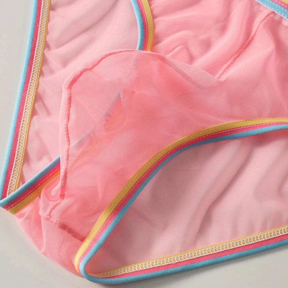 

Men Mesh Briefs Perspective Low Rise Underpants Femboy Bulge Pouch Lingerie See Through Breathable Underwear For Hot Man Panties