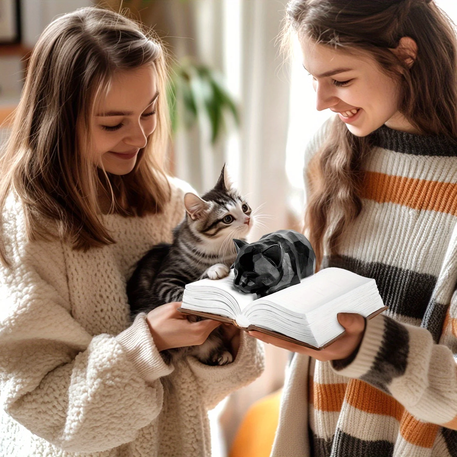 Cat & Book Lover Gifts – Collectible Black Cat Figurines, Adorable Ceramic Decor for Shelves or Bookcases, Thoughtful Present fo - view 6