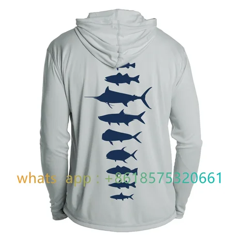Imagen 2 del producto Repyourwater-Camiseta de pesca de manga larga para hombre, Top de secado rápido, Sun Uv Upf30, ropa de pesca ligera, deportes, caza, Camping