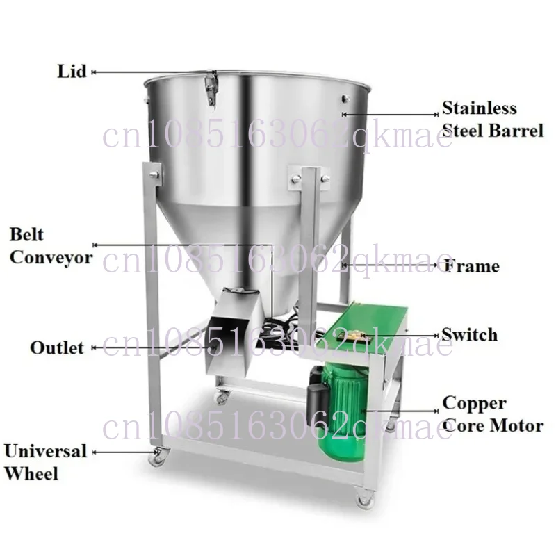 Hot Sales Chicken Feed Mixer Material Mixing Machine Wheat Corn Rice Seed Dressing Coating Machine Plastic Color Mixing Machine