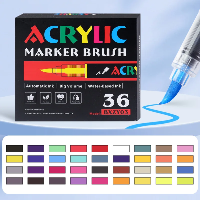 Acrylverfmarkers voor het beschilderen van stenen, Watervaste permanente acrylpennen voor glas, keramiek, canvas, schoenen ontwerpen en schoolprojecten