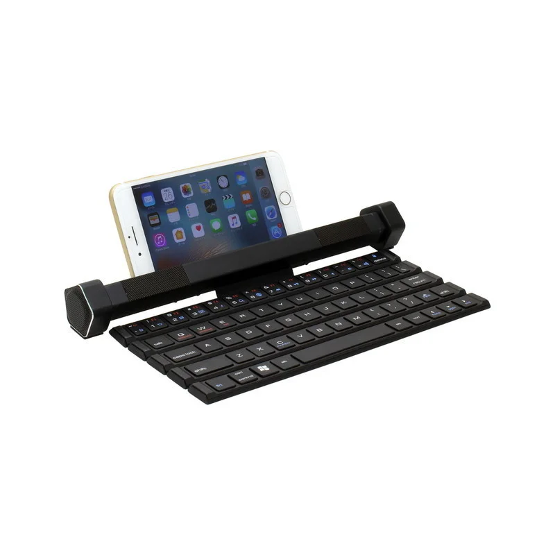 Folding Scroll Bluetooth keyboard and Audio Integrated Microphone hands-free 64 Keys Slim Rechargeable Keypad For Phone Tablet