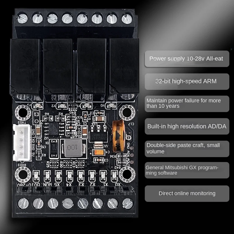 1 Set Delay Module FX1N-10MR PLC Industrial Control Board+Case Analog Input/Output Programmable