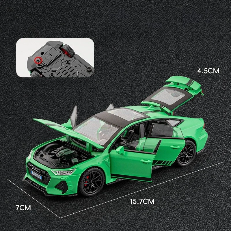 1:32 Audi RS7 Sportback จําลอง Diecast โลหะผสมรุ่นรถเสียงดึงกลับคอลเลกชันของเล่นเด็กของขวัญ