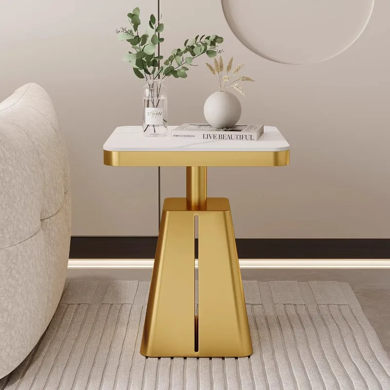 

Light luxury rock slab sofa side few small coffee table simple modern living room square few creative corner few